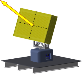 Baseline antenna assembly for hybrid electronic steering (elevation) and mechanical rotation (azimuth)